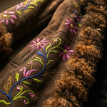 Load image into Gallery viewer, Rania Suede Sovereign Coat – Full-Length Sheepskin Fur Trim