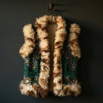 Load image into Gallery viewer, Firouze Heritage Gilet – Brindled Fur Trim