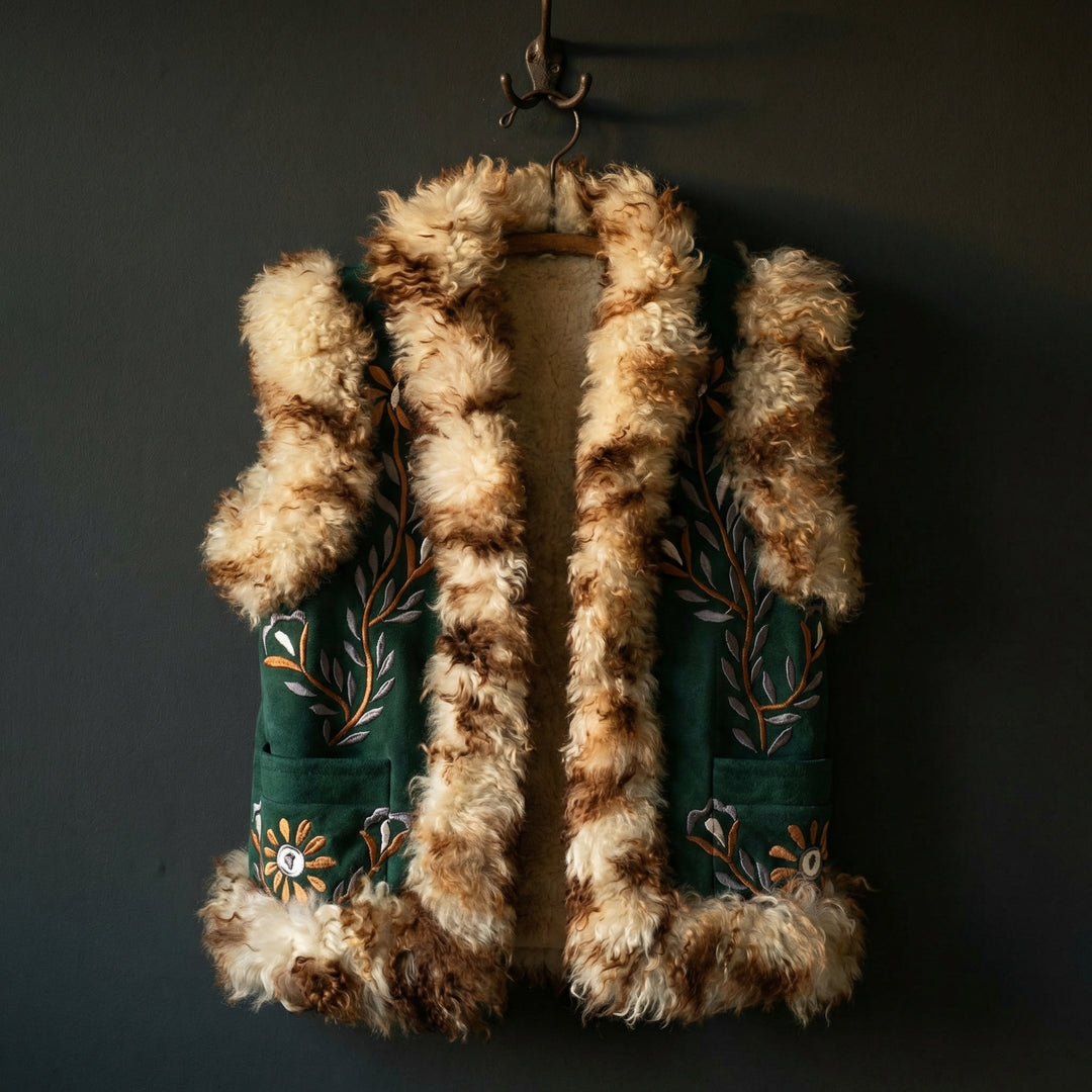 Firouze Heritage Gilet – Brindled Fur Trim