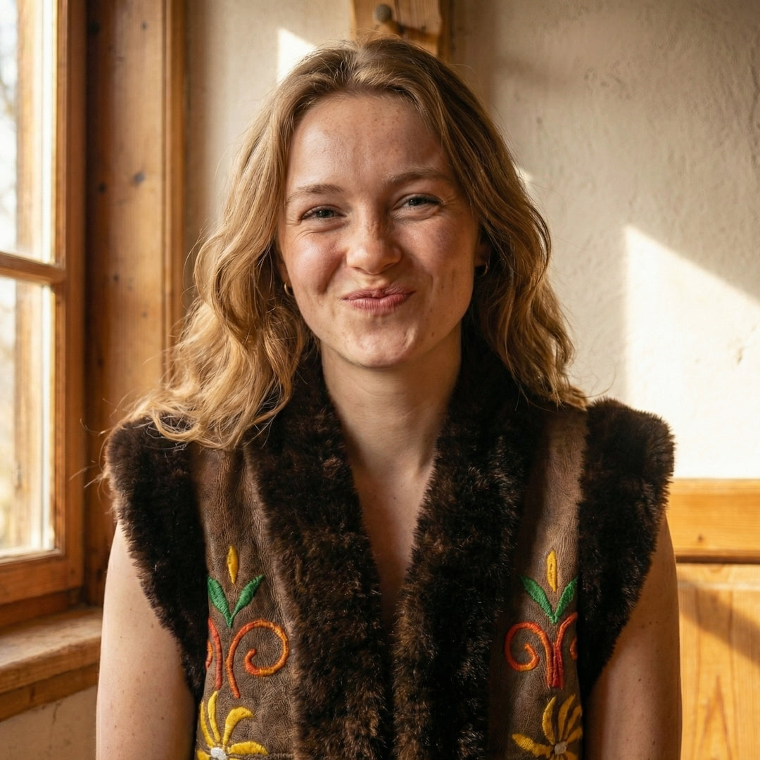 Marjan Heritage Gilet – Midnight Black Fur Trim