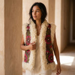 Load image into Gallery viewer, Layla Heritage Gilet – Cream White Fur Trim