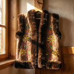 Load image into Gallery viewer, Marjan Heritage Gilet – Midnight Black Fur Trim