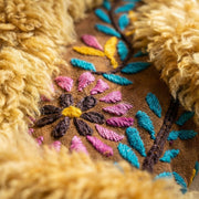 Afsaneh Heritage Gilet – Golden Amber Fur Trim